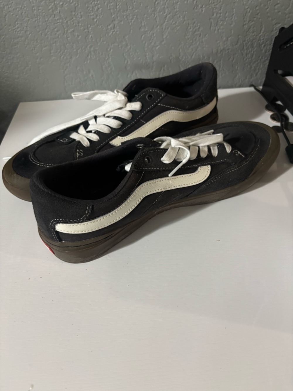 Vans Black and White Old Skool Low-Top Sneakers - Picture 4 of 10